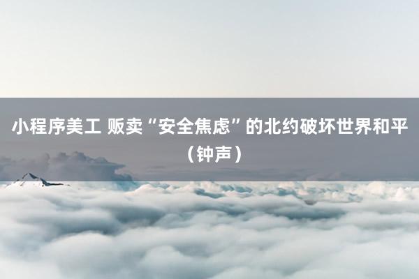 小程序美工 贩卖“安全焦虑”的北约破坏世界和平（钟声）